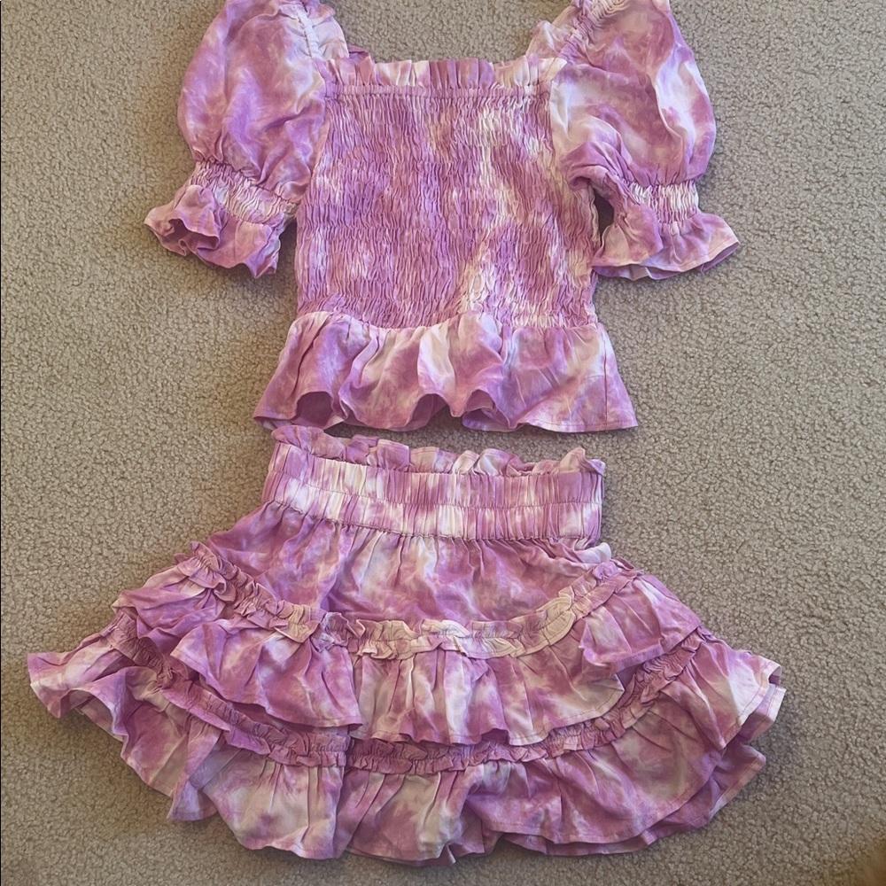 Cake for Dinner size xxs Tie-Dye Ruffle Top and Skirt Set